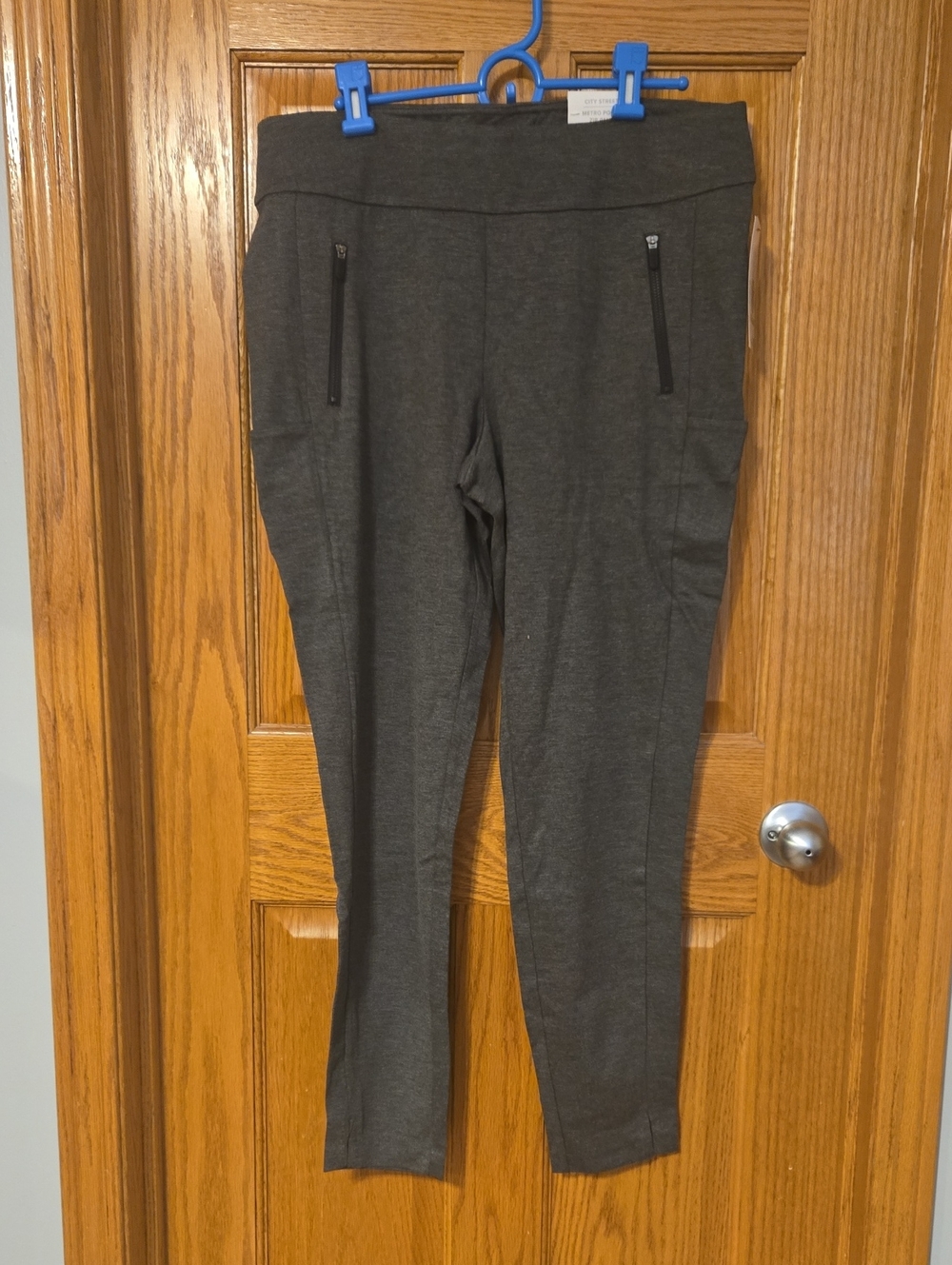 GAIAM Charcoal Gray Ponte Pull-On Leggings with Zip Pockets